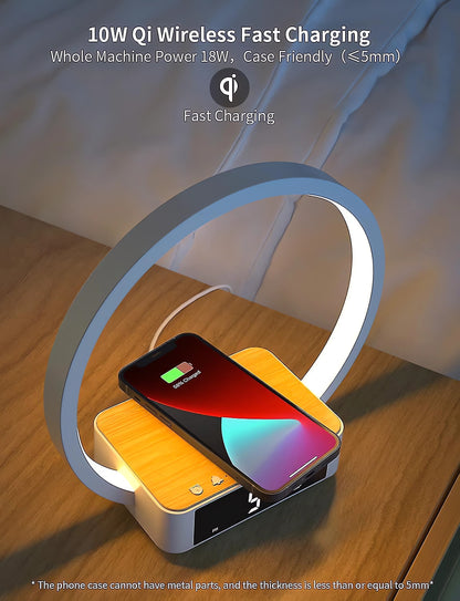 3 in 1 Wireless Charging Bedside Lamp