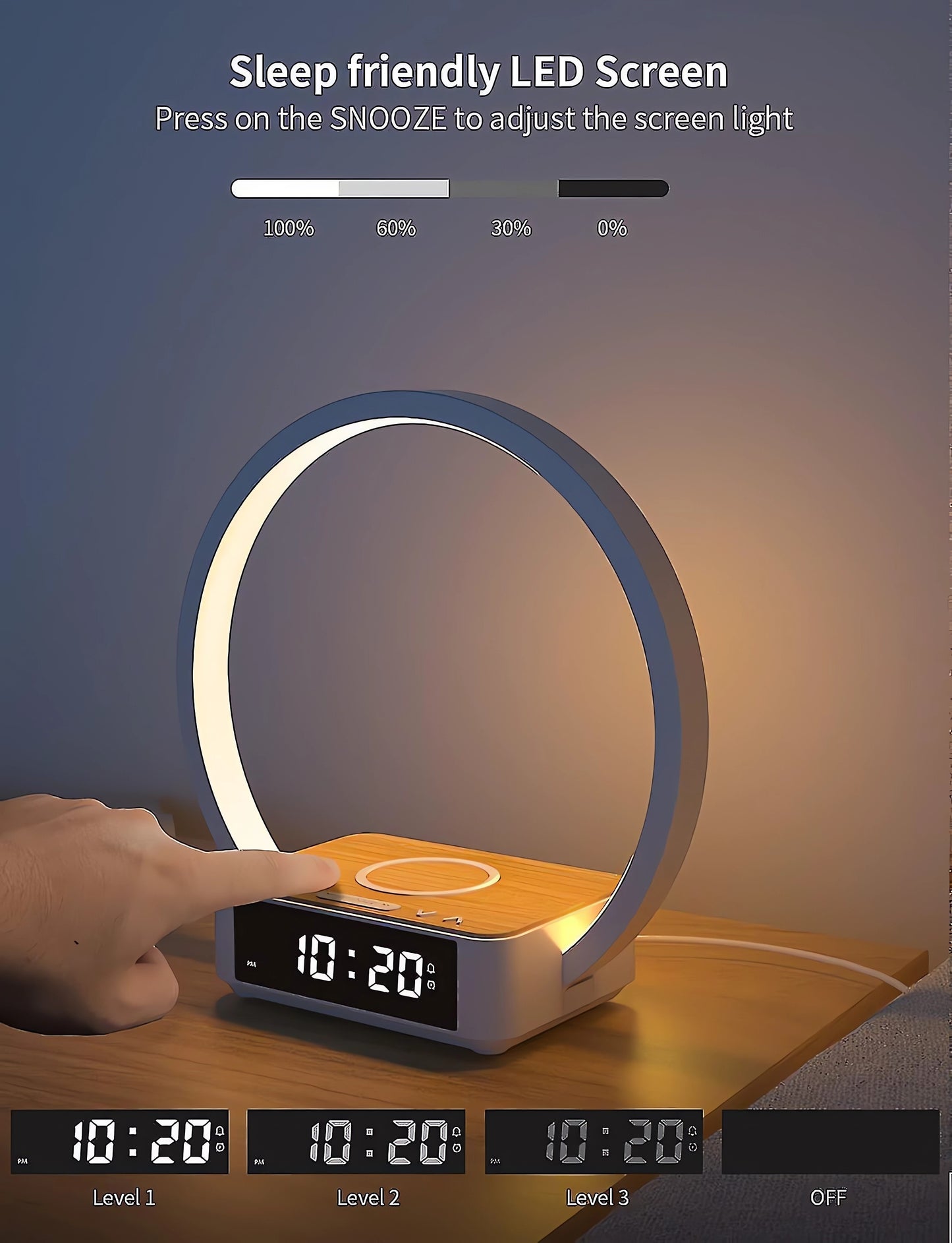 3 in 1 Wireless Charging Bedside Lamp