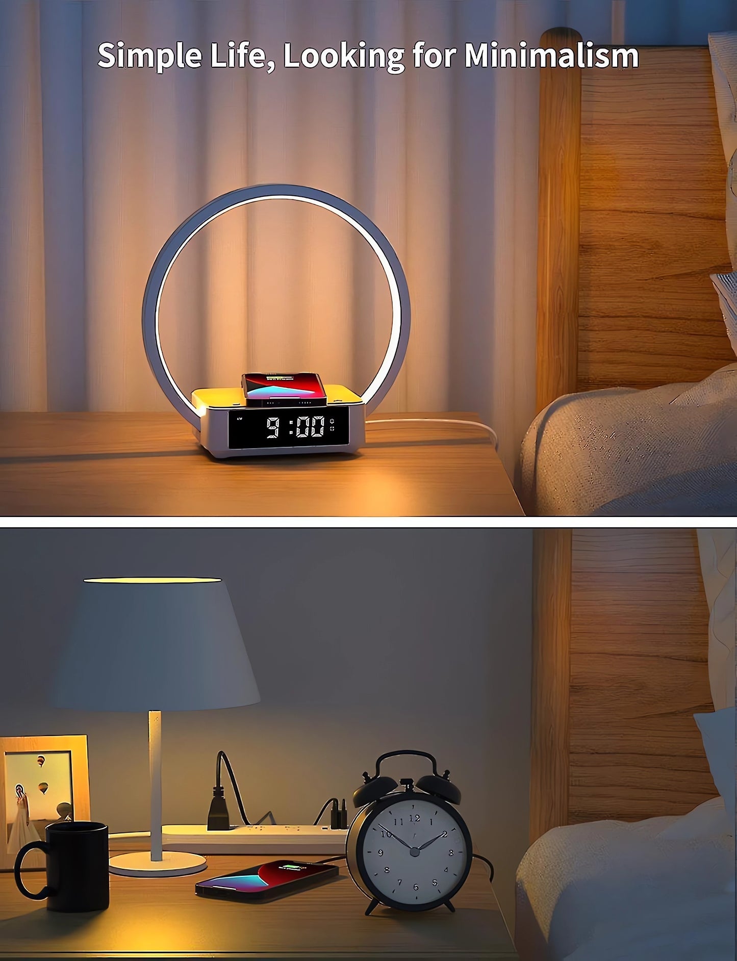 3 in 1 Wireless Charging Bedside Lamp